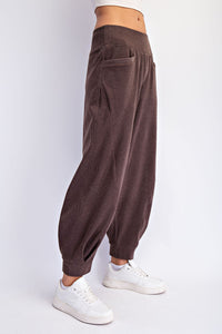 Espresso Ribbed luxury Ribbed cocoon pants