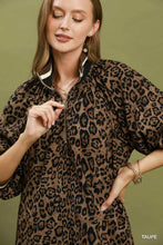 Load image into Gallery viewer, UMGEE half zip animal print cuffed dress
