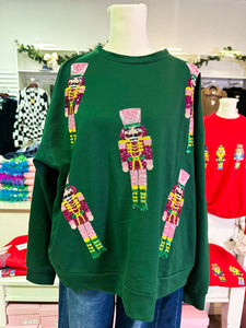 THE NUTCRACKER- Designer inspired multiple sequin nutcracker sweatshirt