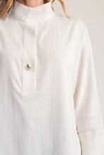 Load image into Gallery viewer, Ivory Stand Neck Button Placket Dolman Sleeves Shirt
