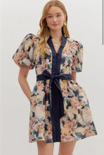 Load image into Gallery viewer, Jenny- Button Down Tie front elegant floral dress
