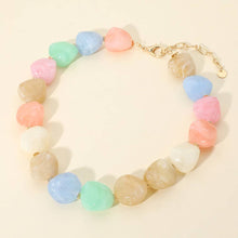Load image into Gallery viewer, Chunky Marbled Resin Pebble Beaded Statement Necklace
