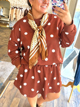 Load image into Gallery viewer, Toffee polka dot skort two piece set
