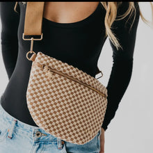 Load image into Gallery viewer, Pretty Simple-Westlyn Woven Brown checkered  Guitar strap Bum Bag
