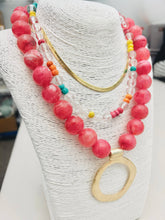 Load image into Gallery viewer, PENDANT - Big Ball Necklace w/Pendant (raspberry) NK615
