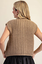 Load image into Gallery viewer, Lyndy- Taupe thick knit Gold Button Vest
