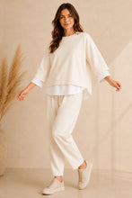 Load image into Gallery viewer, Winter white Layering effect Barel pants two piece set
