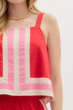 Load image into Gallery viewer, BELLA- Woven wide strap contrast border top
