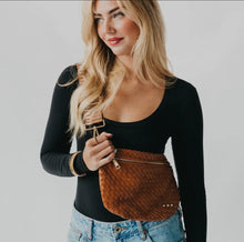 Load image into Gallery viewer, Pretty Simple-Westlyn Woven Brown Guitar strap Bum Bag - 3 sisters collection
