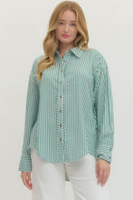 Load image into Gallery viewer, Nina-Kelly Green oversized button down top
