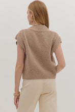 Load image into Gallery viewer, Belle- Oatmeal Solid cap sleeve mock neck sweater knit top
