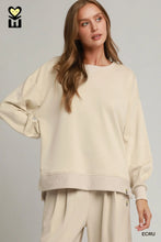 Load image into Gallery viewer, UMGEE -LUXEKNIT collection elegant Ecru wide leg two piece set
