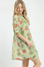 Load image into Gallery viewer, UMGEE Exclusive- sage vibrant printed dress
