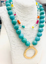 Load image into Gallery viewer, PENDANT - Big Ball Necklace w/Pendant (turquoise) NK616
