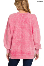 Load image into Gallery viewer, Marlow- Red French Terry washed Rae edge pocket sweatshirt
