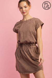 PLUS MOLLY- Washed Brown Easy Breezy summer dress