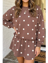 Load image into Gallery viewer, Toffee polka dot skort two piece set
