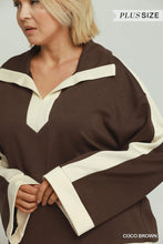 Load image into Gallery viewer, PLUS UMGEE- Luxeknit Coco Brown elegant two piece wide leg set

