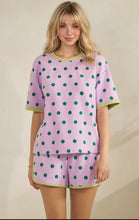 Load image into Gallery viewer, Lavender/Green Polka dot relaxed fit set
