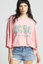 Load image into Gallery viewer, AC/DC 1979 World Tour Pink One Size Oversized Band Tee - Recycled Karma
