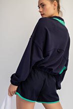 Load image into Gallery viewer, French Terry colorblock Navy and Green two piece set
