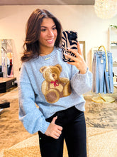 Load image into Gallery viewer, Best seller!! Light blue Teddy Bear crewneck sweater
