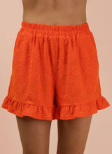 Load image into Gallery viewer, Floral textured ruffled knit top and shorts set
