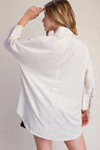 Load image into Gallery viewer, Ivory Stand Neck Button Placket Dolman Sleeves Shirt
