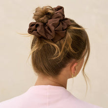 Load image into Gallery viewer, Black &amp; Chocolate Oversized Scrunchies

