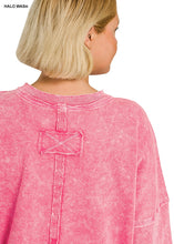 Load image into Gallery viewer, Plus Marlow- Red washed Rae edge pocket sweatshirt
