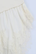 Load image into Gallery viewer, Assymetric lace trim white T-shirt
