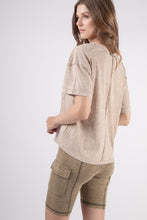 Load image into Gallery viewer, PLUS TARA- Designer inspired washed Mocha pocket tee
