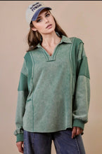 Load image into Gallery viewer, Mineral washed collared sweatshirt
