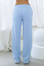 Load image into Gallery viewer, Powder blue French terry tracksuit set w/ piping trim and adjustable top
