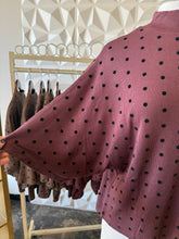 Load image into Gallery viewer, Muted berry polka dot mock neck top
