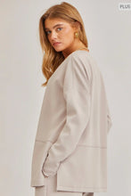 Load image into Gallery viewer, Plus Emma- Taupe/Gray Two piece set Tunic top + Straight leg pants modal set
