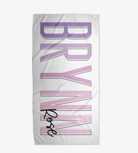 Load image into Gallery viewer, Personalized name and middle name beach towel - Preorder (two weeks from order date)
