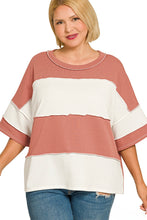 Load image into Gallery viewer, Chunky stripe light mahogany boxy top
