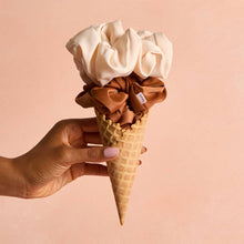 Load image into Gallery viewer, Cream &amp; Camel Oversized Scrunchies
