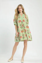 Load image into Gallery viewer, UMGEE Exclusive- sage vibrant printed dress
