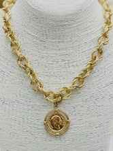 Load image into Gallery viewer, Matte Gold Vintage wash coin necklace

