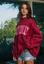 Load image into Gallery viewer, Dilly Dally- Burgundy Oversized mock neck sweatshirt
