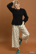 UMGEE Oatmeal polka dot cropped trouser