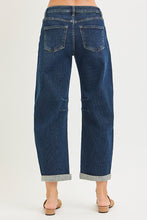 Load image into Gallery viewer, PLUS RISEN JEANS- Slouchy Cropped Barrel textured jeans PG21300 Dark
