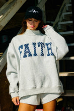 Load image into Gallery viewer, FAITH | Embroidered Polka-Dot Mock Neck Sweatshirt
