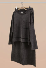 Load image into Gallery viewer, Two piece mineral washed black wide leg set
