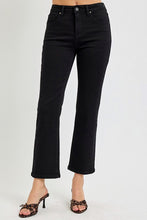 Load image into Gallery viewer, PLUS RISEN JEANS- High Rise Solid Black kick flare jeans RDP5817X
