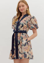 Load image into Gallery viewer, Jenny- Button Down Tie front elegant floral dress
