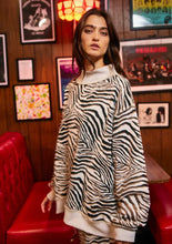 Load image into Gallery viewer, BUCKETLIST- Zebra patterned mock neck sweatshirt
