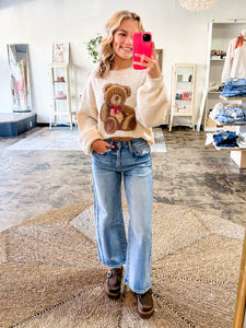 Best seller!! Cream Teddy Bear crewneck sweater
